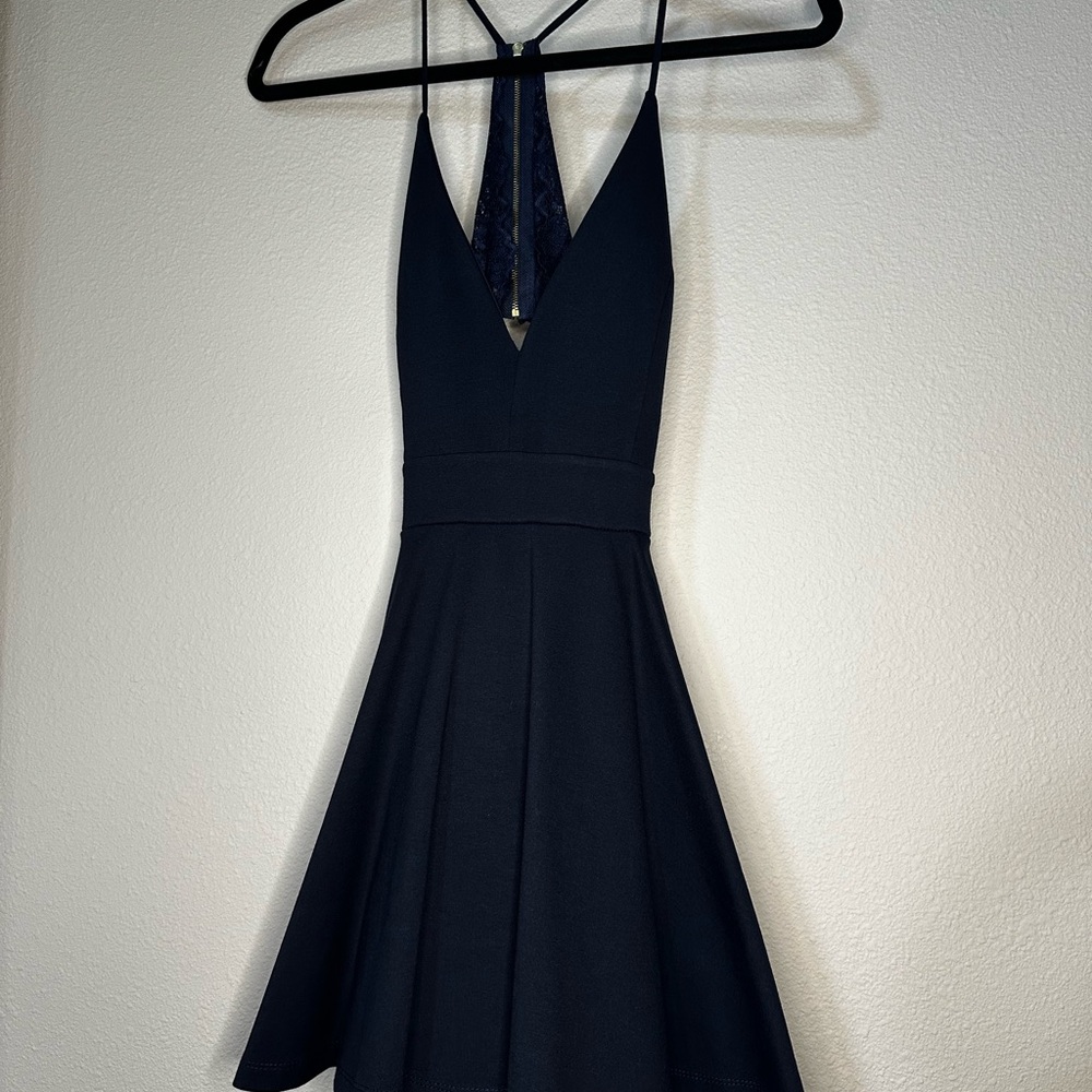 Windsor Black Halter Backless Cocktail Dress